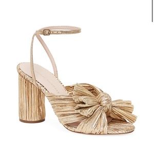 Loeffler Randall Camellia Knotted Lame Sandals - Gold
